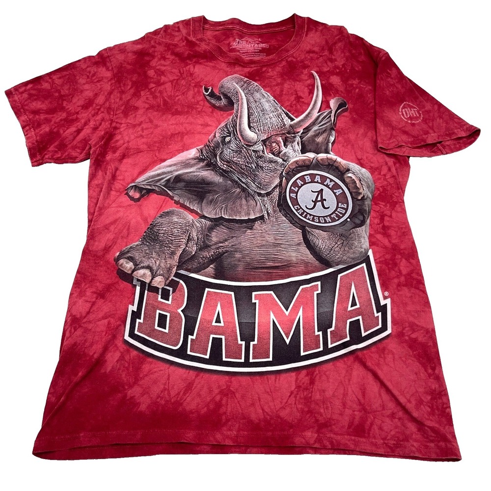 Alabama Crimson Tide‎ Shirt Men Large Red Tie Dye Tee Elephant Retro Mountain